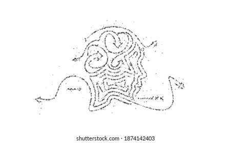 Abstract Man's face lines icon, Vector illustration.