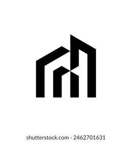 Abstract mansion fascade icon, great for luxury housing company logo