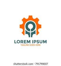 abstract manufacturing logo. vector. editable