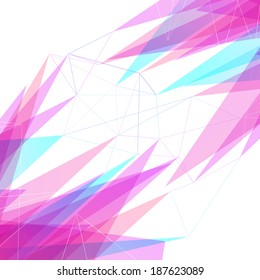 Abstract many lines and triangles bright mesh concept hi-tech folder background. Vector illustration