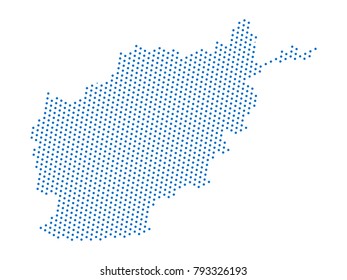 Abstract map of Afghanistan dots planet Blue, lines. Vector illustration eps 10.

