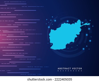 Abstract map of Afghanistan technology with hi-tech digital data connection system background circuit.