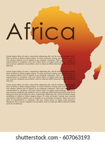 Abstract map of Africa in vector format. African border and country name.