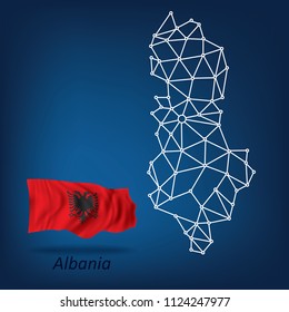 Abstract map of Albania - vector illustration