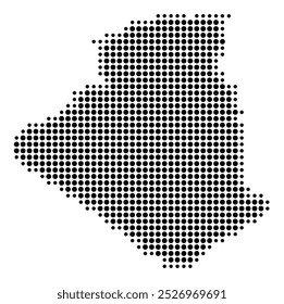 Abstract map of Algeria showing the area of the country with a pattern of black circles