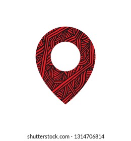 Abstract Map Application Icon, Isolated Vector