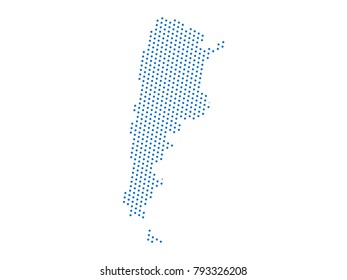 Abstract map of Argentina dots planet Blue, lines. Vector illustration eps 10.
