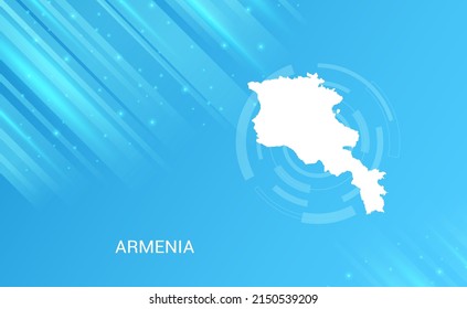 Abstrakte Karte des Armenienkreises glatter hellblauer Hintergrund.