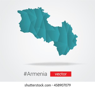 Abstract map of Armenia made out of different geometric shapes