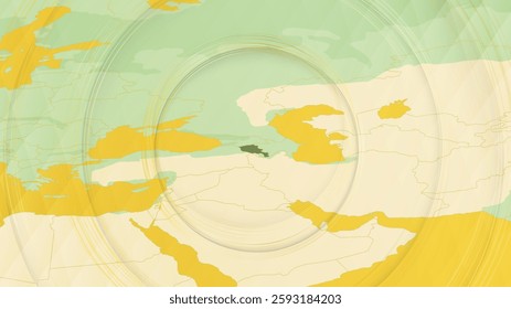 Abstract Map of Armenia and Surrounding Regions with Circular Patterns. Vibrant Abstract Map.