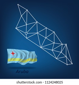 Abstract map of Aruba - vector illustration