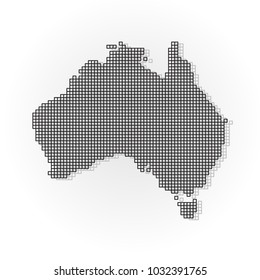 Abstract map of Australia on a gray background. Vector illustration.