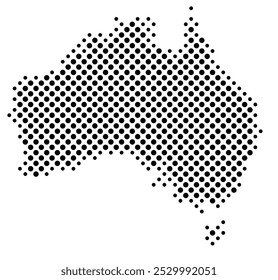 Abstract map of Australia with a pattern of black circles like a chessboard