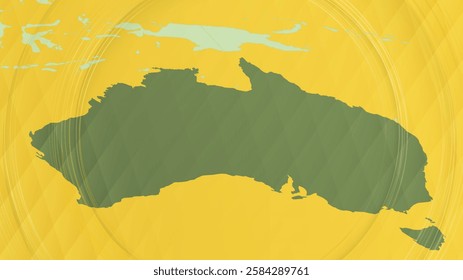 Abstract Map of Australia and Surrounding Regions with Circular Patterns. Vibrant Abstract Map.