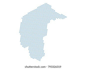 Abstract map of Australian Capital Territory dots planet Blue, lines. Vector illustration eps 10.

