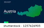 Abstract map of Austria with circle lines