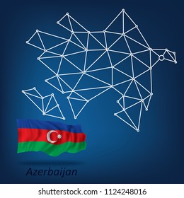 Abstract map of Azerbaijan - vector illustration