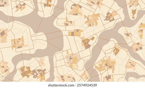 Abstract map background. Colorful zone on map. Transportation and roads. Digital art. Editable vector illustration
