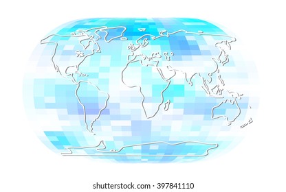 Abstract map background in geometric style. Vector illustration.