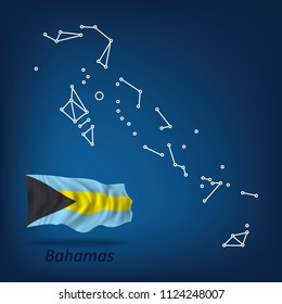 Abstrakte Karte von Bahamas - Vektorgrafik