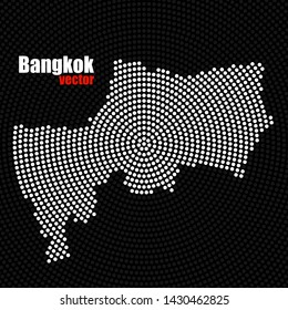 Abstract map Bangkok of radial dots, halftone concept. Vector illustration, eps 10