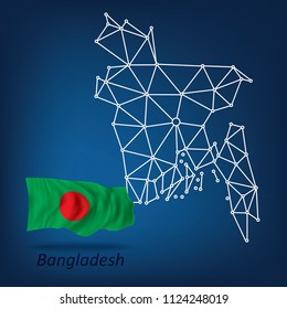 Abstract map of Bangladesh - vector illustration