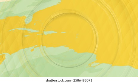 Abstract Map of Barbados and Surrounding Regions with Circular Patterns. Vibrant Abstract Map.