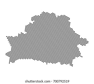 Abstract map of Belarus dots planet, lines, global world map halftone concept. Vector illustration eps 10.