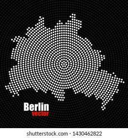 Abstract map Berlin of radial dots, halftone concept. Vector illustration, eps 10