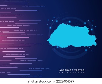 Abstract map of Bhutan technology with hi-tech digital data connection system background circuit.