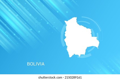 Abstrakte Karte des Bolivianischen Kreises glatter hellblauer Hintergrund.