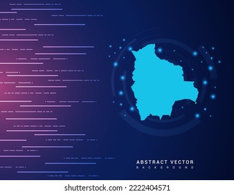 Abstract map of Bolivia technology with hi-tech digital data connection system background circuit.
