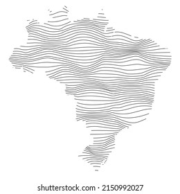 abstract map of Brazil - vector illustration of striped map