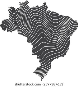 abstract map of Brazil with wave pattern

