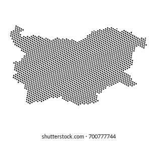 Abstract map of Bulgaria dots planet, lines, global world map halftone concept. Vector illustration eps 10.