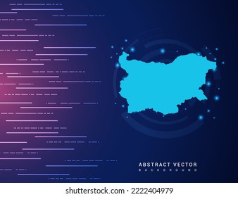 Abstract map of Bulgaria technology with hi-tech digital data connection system background circuit.