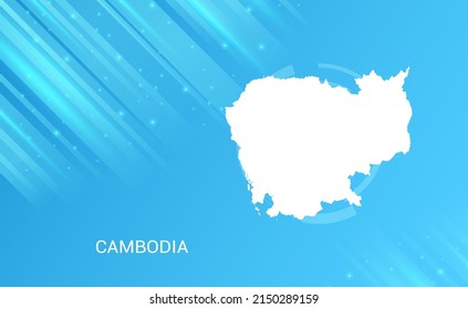 Mapa abstracto del circuito de Camboya de fondo azul claro liso.