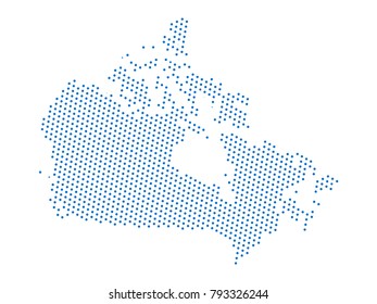 Abstract Map Canada Dots Planet Blue Stock Vector (royalty Free 