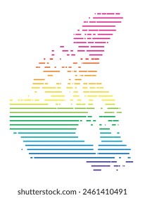 Abstrakte Landkarte von Kanada mit Horizontalen Parallelen in Regenbogenfarben