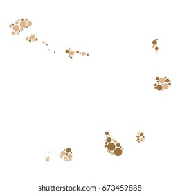 abstract map of cape verde filled with circles of different sizes