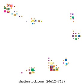 Abstract map of Cape Verde. Abstract map showing the country with a pattern of overlapping colorful squares like candies