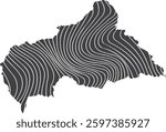 abstract map of Central African Republic with wave pattern