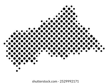 Mapa Abstractas de la República Centroafricana con un patrón de círculos negros como un tablero de ajedrez