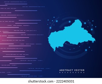 Mapa abstracto de la tecnología centroafricana con el circuito de fondo del sistema de conexión de datos digitales de alta tecnología.
