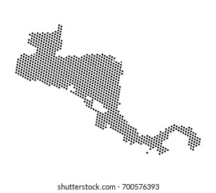 Abstract map of Central America dots planet, lines, global world map halftone concept. Vector illustration eps 10.