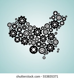 Abstract map of China