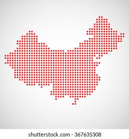 Abstract map of China from round dots. Vector illustration. Eps10