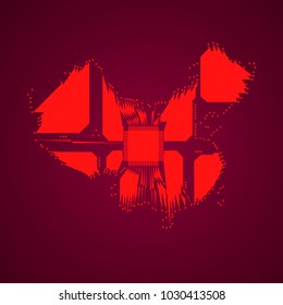 Abstract map of China. Vector illustration. Map of China in the form of an electronic circuit.