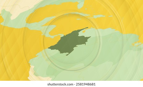 Abstract Map of Colombia and Surrounding Regions with Circular Patterns. Vibrant Abstract Map.