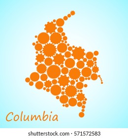 Abstract map of Colombia. Vector illustration.